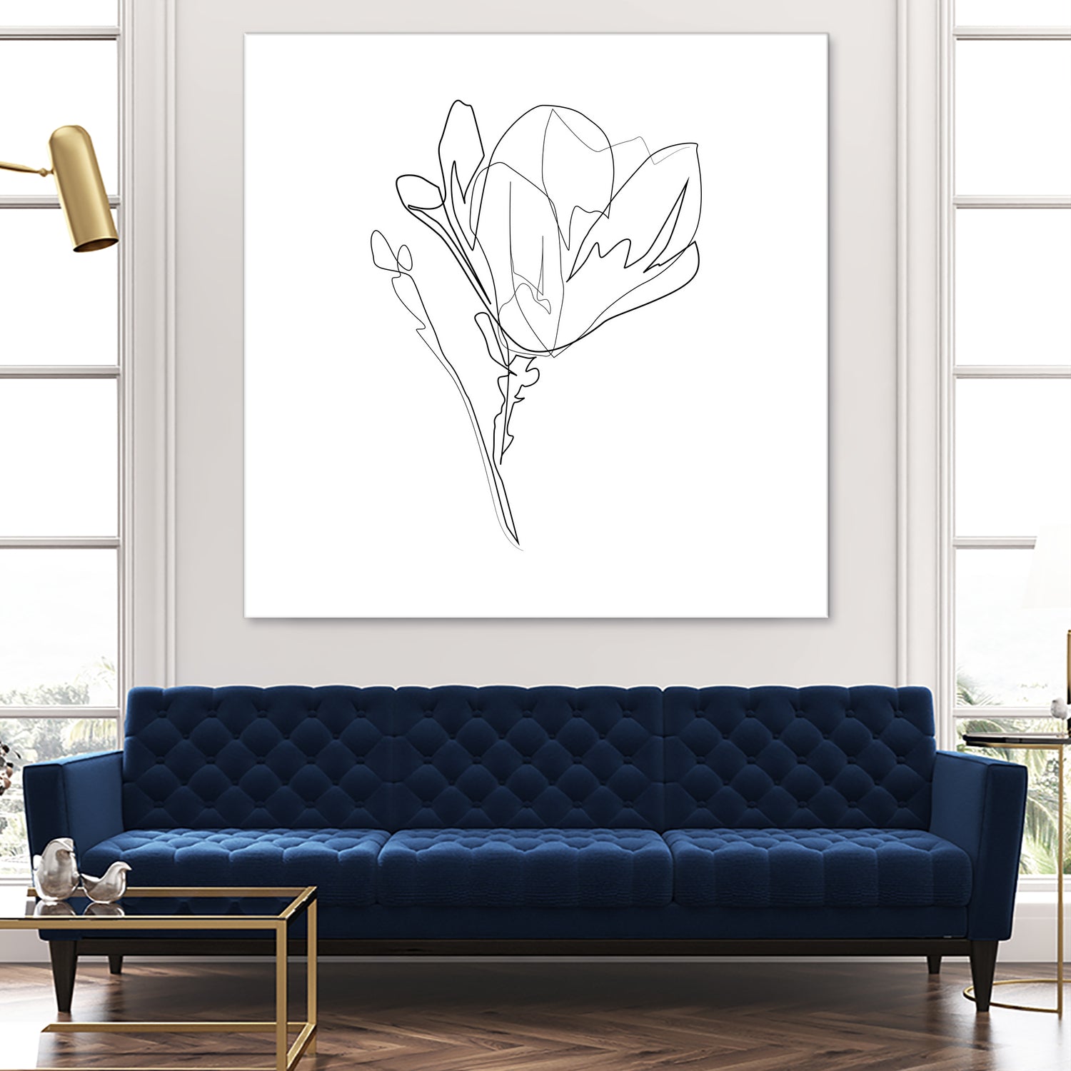 Magnolia Flower Print #4 by Parinta Sofia Stefanopoulou on GIANT ART - white digital drawing