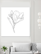 Magnolia Flower Print #4 by Parinta Sofia Stefanopoulou on GIANT ART - white digital drawing