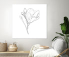 Magnolia Flower Print #4 by Parinta Sofia Stefanopoulou on GIANT ART - white digital drawing