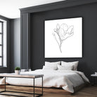 Magnolia Flower Print #4 by Parinta Sofia Stefanopoulou on GIANT ART - white digital drawing