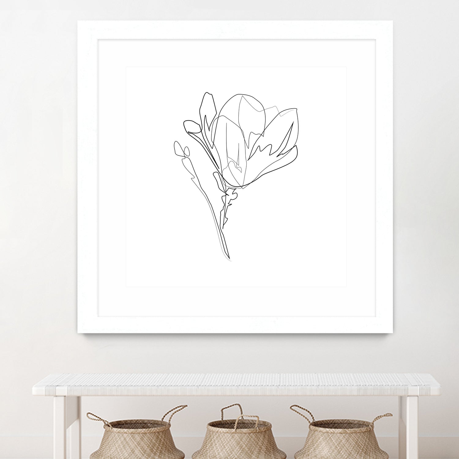 Magnolia Flower Print #4 by Parinta Sofia Stefanopoulou on GIANT ART - white digital drawing