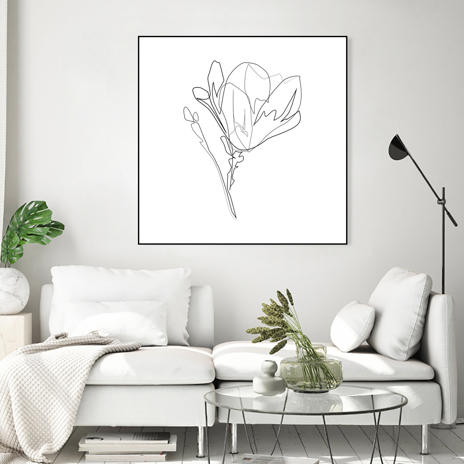 Magnolia Flower Print #4 by Parinta Sofia Stefanopoulou on GIANT ART - white digital drawing