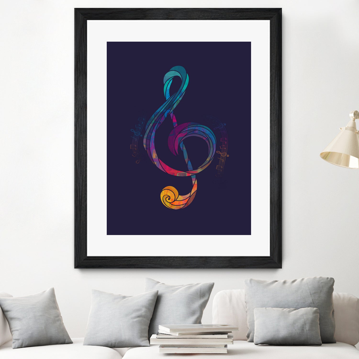 Treble Color by Leandro Jorge on GIANT ART - blue vector illustration