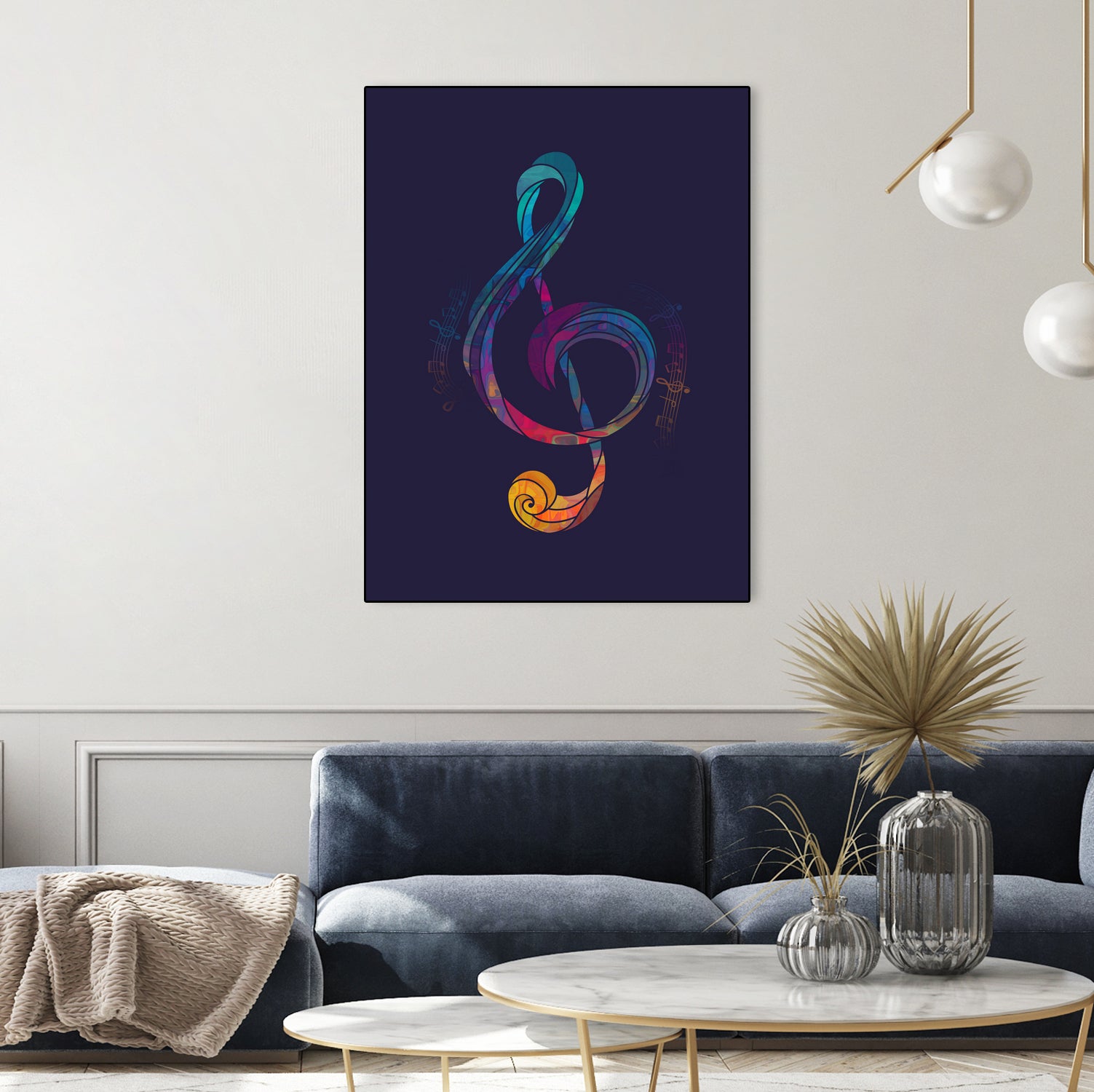 Treble Color by Leandro Jorge on GIANT ART - blue vector illustration