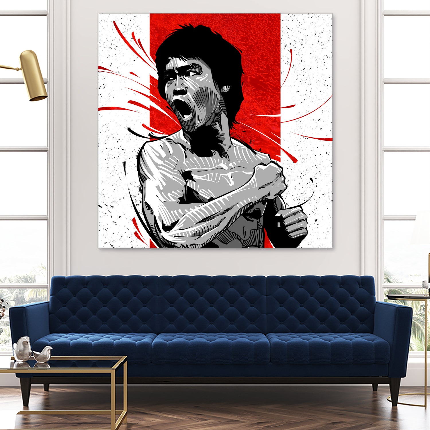 Bruce Lee by Nikita Abakumov on GIANT ART - red digital painting