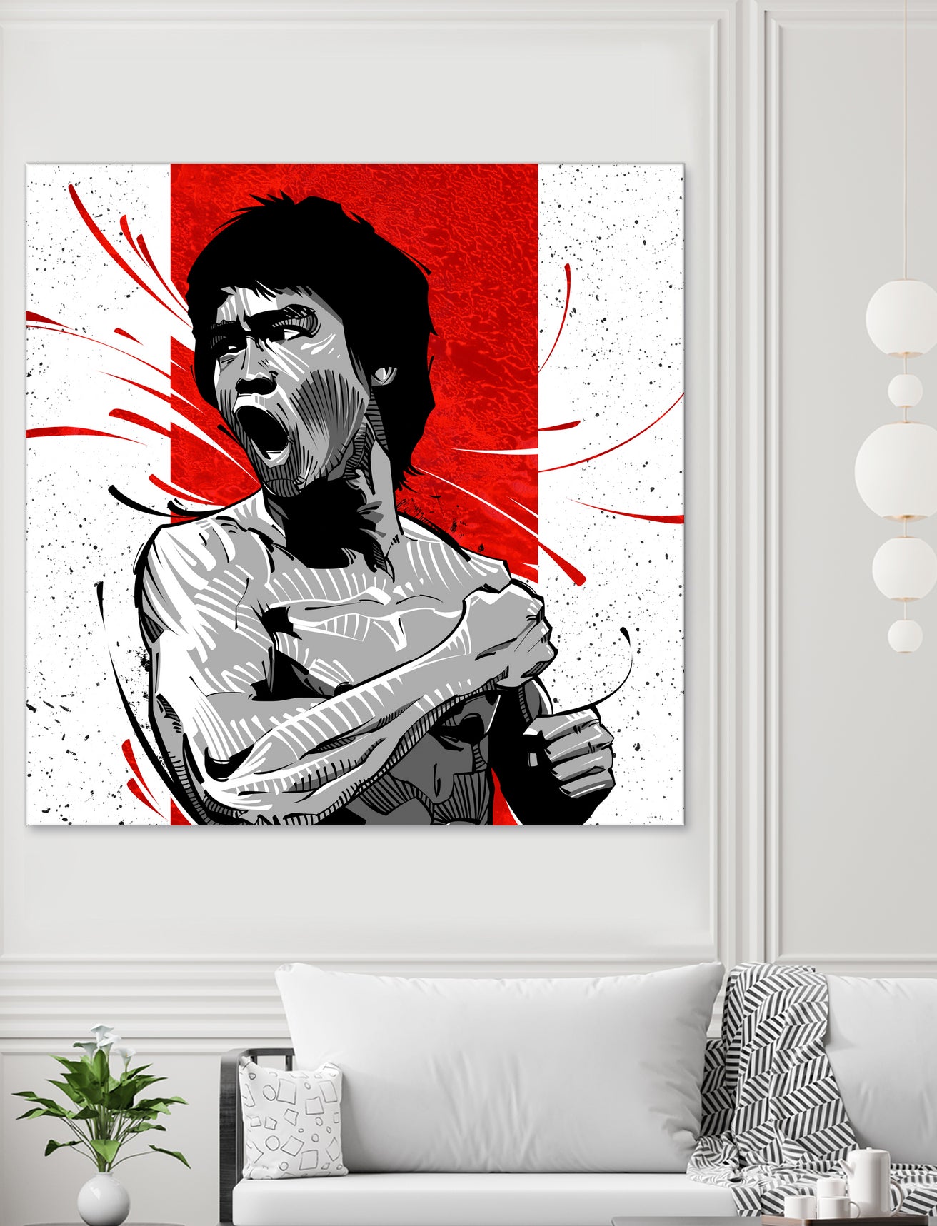 Bruce Lee by Nikita Abakumov on GIANT ART - red digital painting