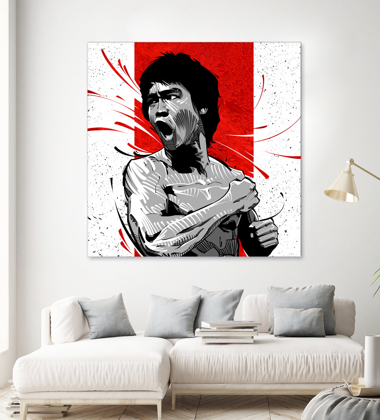 Bruce Lee by Nikita Abakumov on GIANT ART - red digital painting