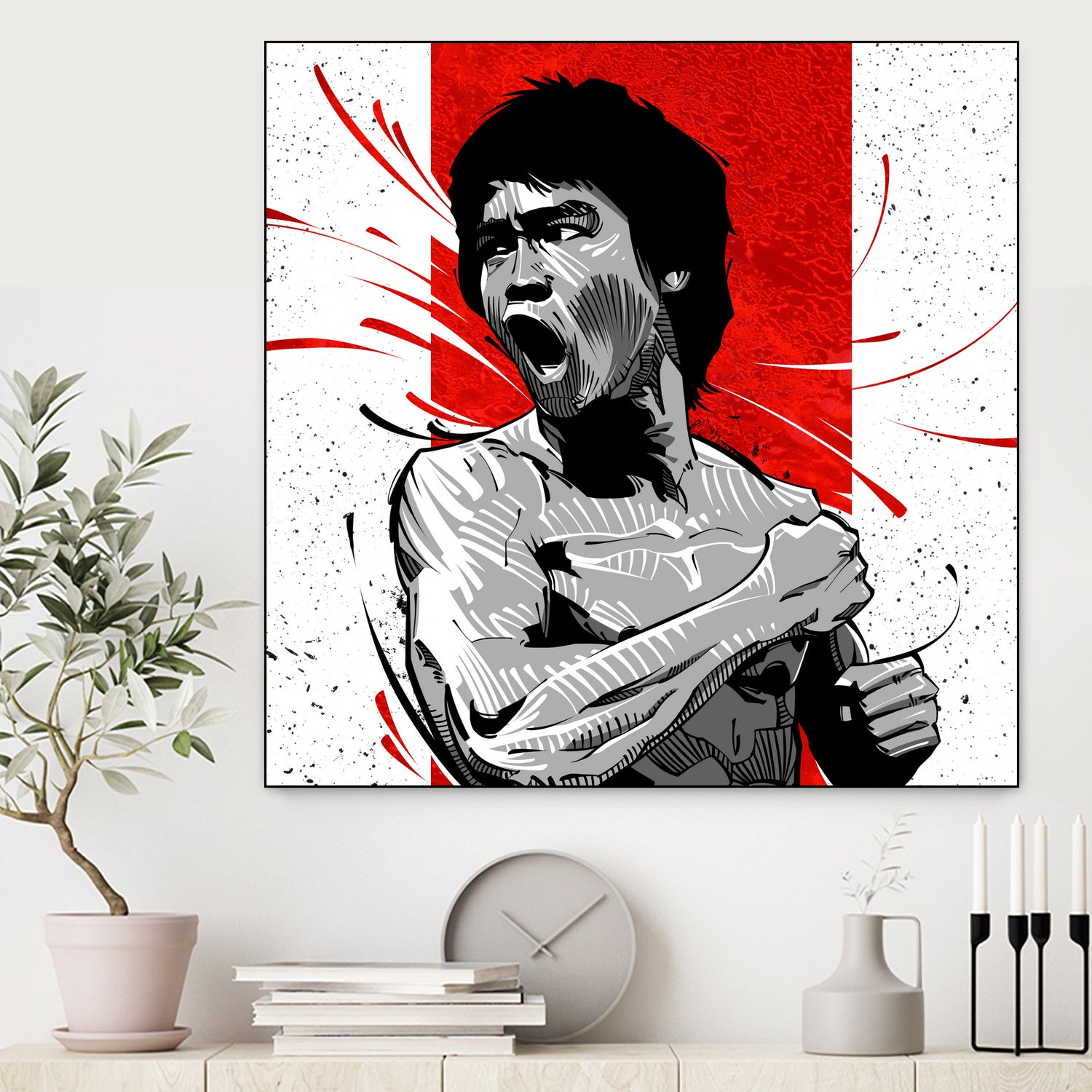 Bruce Lee by Nikita Abakumov on GIANT ART - red digital painting