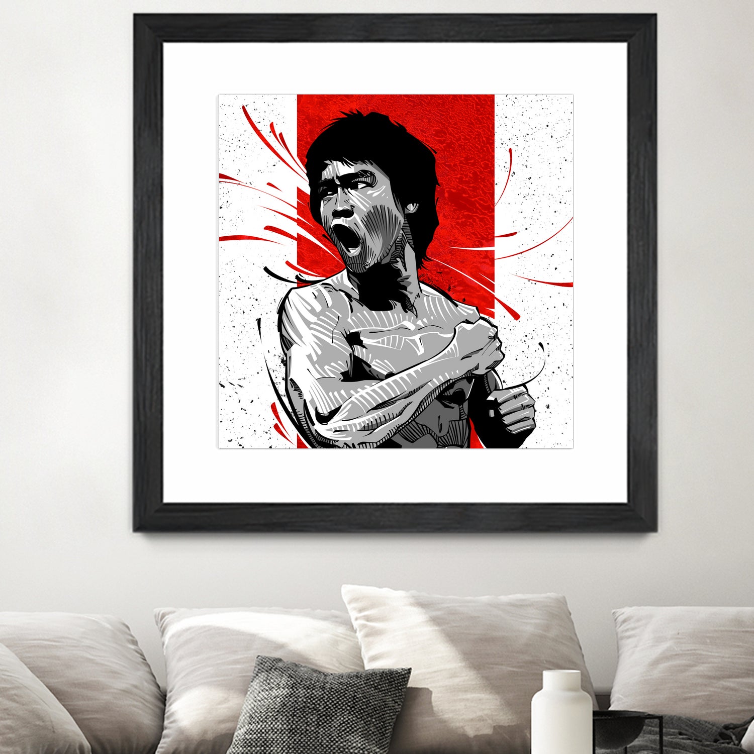 Bruce Lee by Nikita Abakumov on GIANT ART - red digital painting