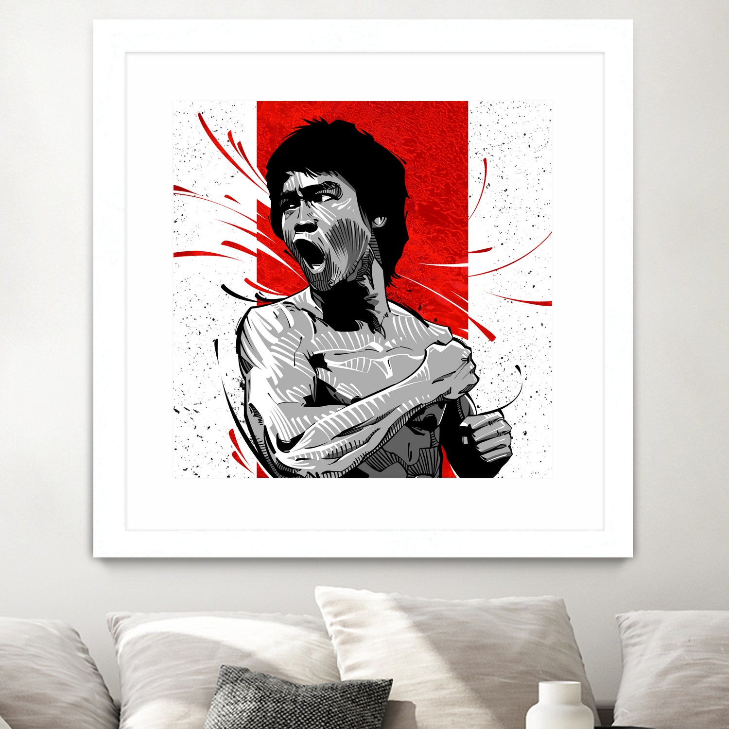 Bruce Lee by Nikita Abakumov on GIANT ART - red digital painting