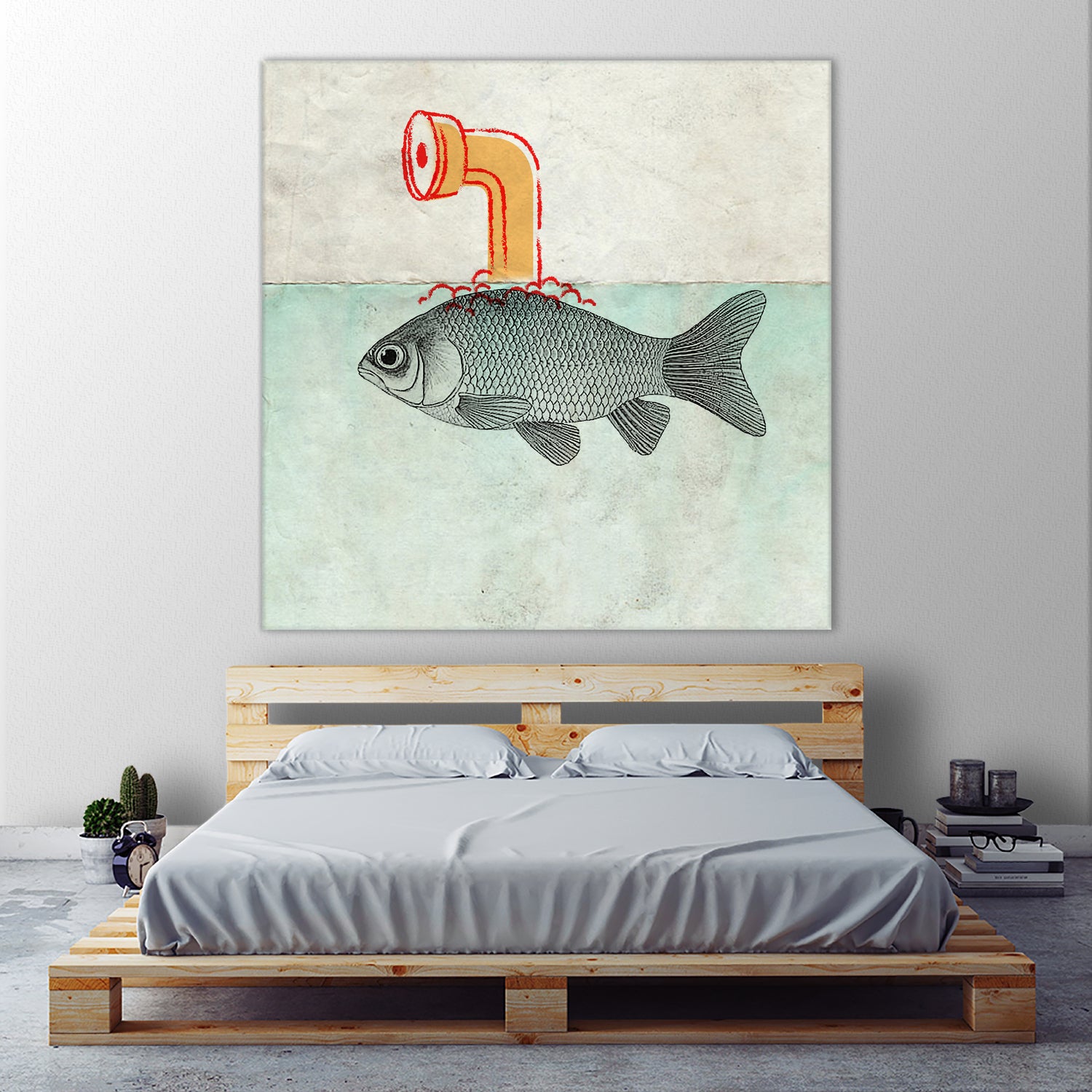 Periscope goldfish by Vin Zzep on GIANT ART - white digital painting