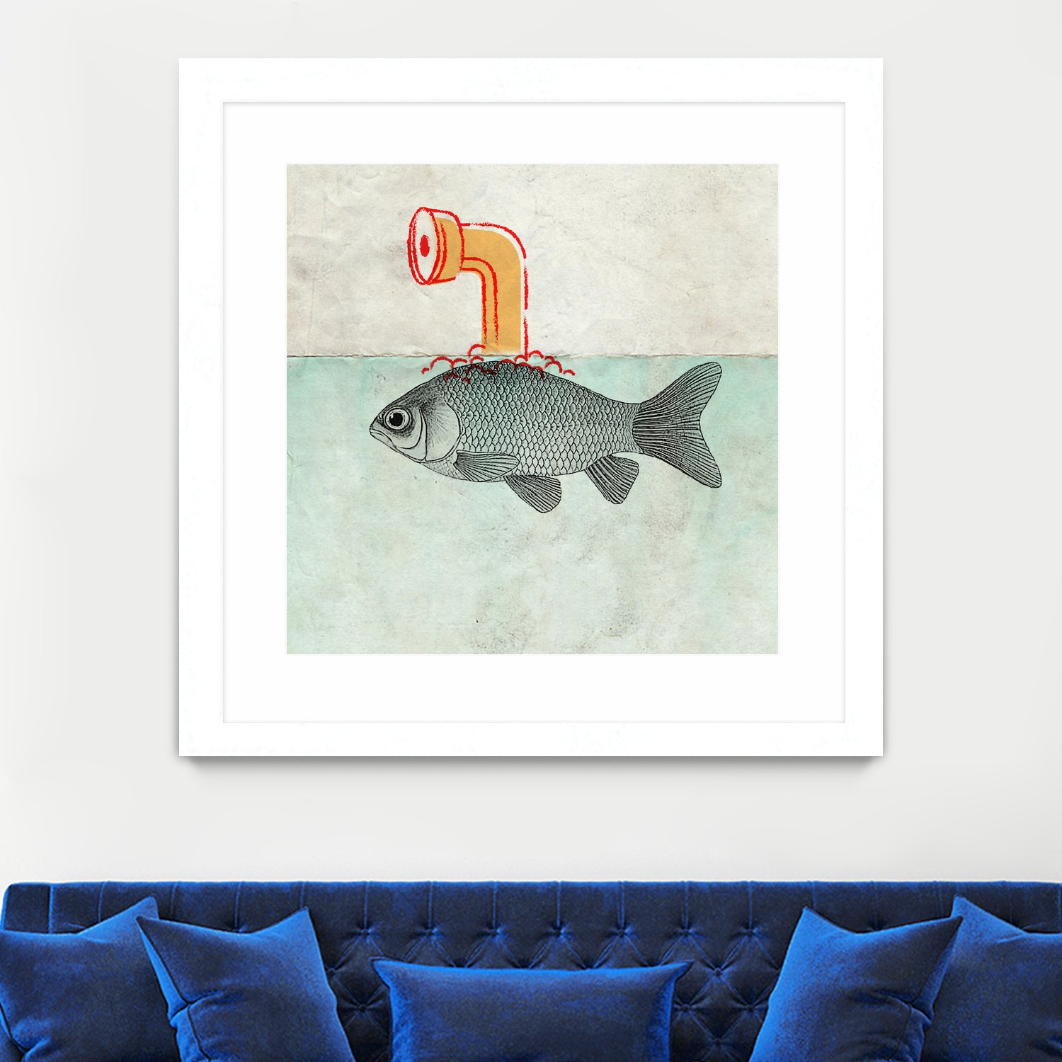 Periscope goldfish by Vin Zzep on GIANT ART - white digital painting