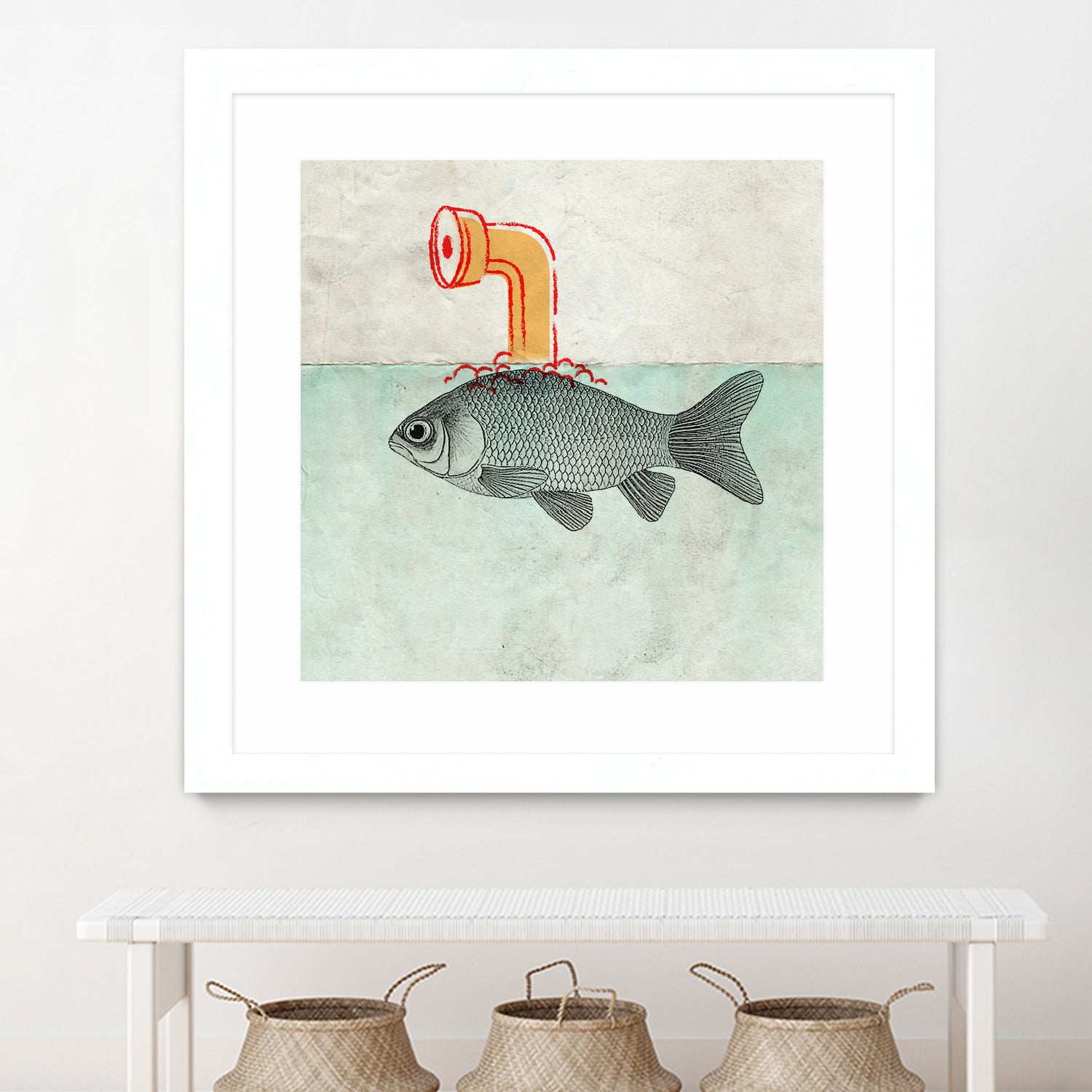 Periscope goldfish by Vin Zzep on GIANT ART - white digital painting