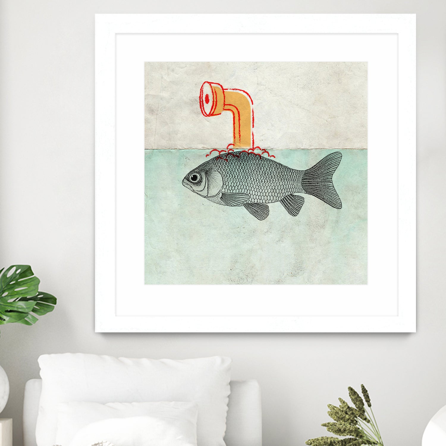 Periscope goldfish by Vin Zzep on GIANT ART - white digital painting