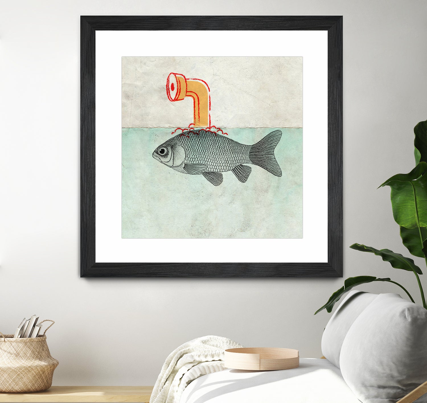 Periscope goldfish by Vin Zzep on GIANT ART - white digital painting