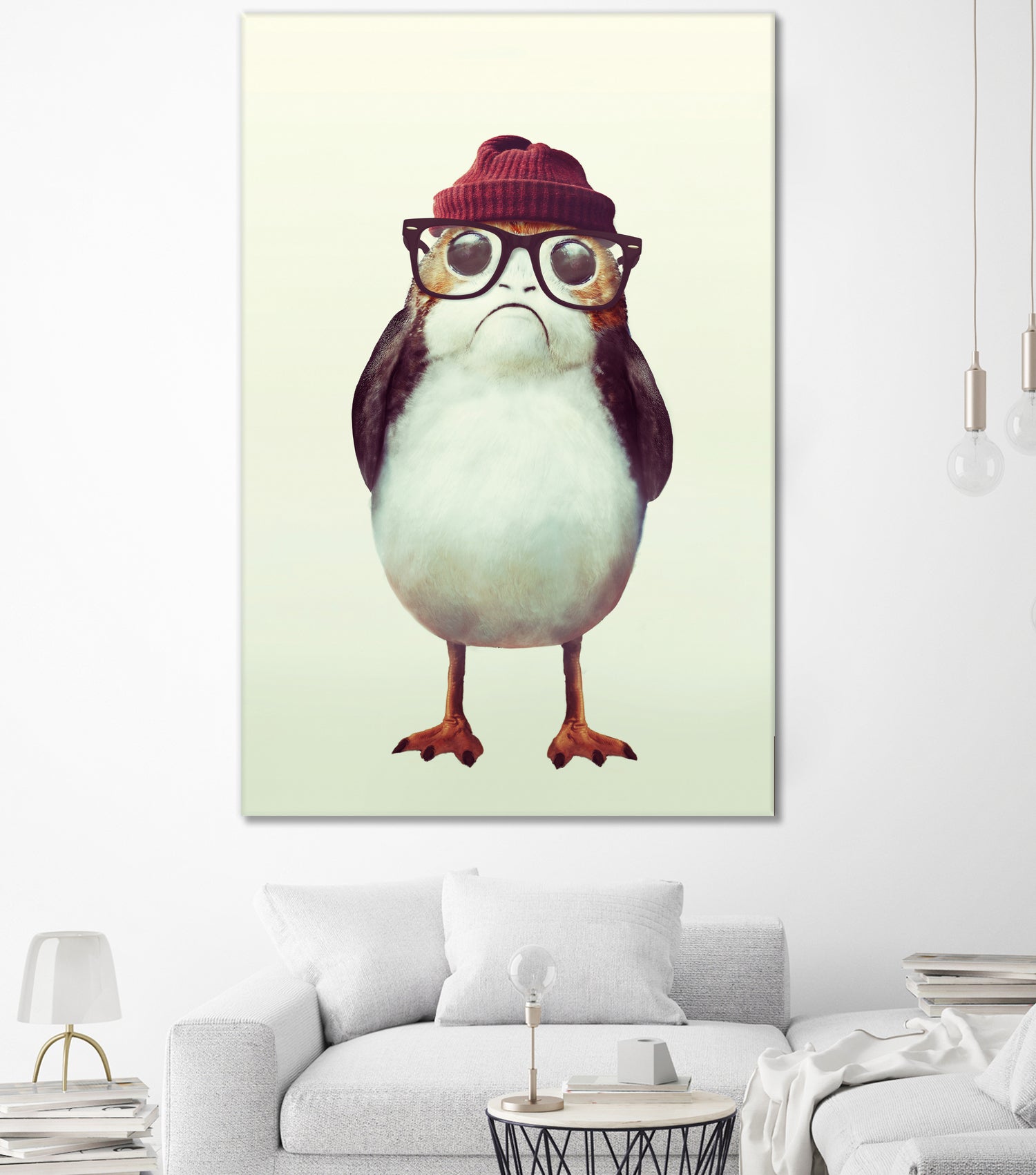 Hipster Porg by Andy Wynn on GIANT ART - red digital painting