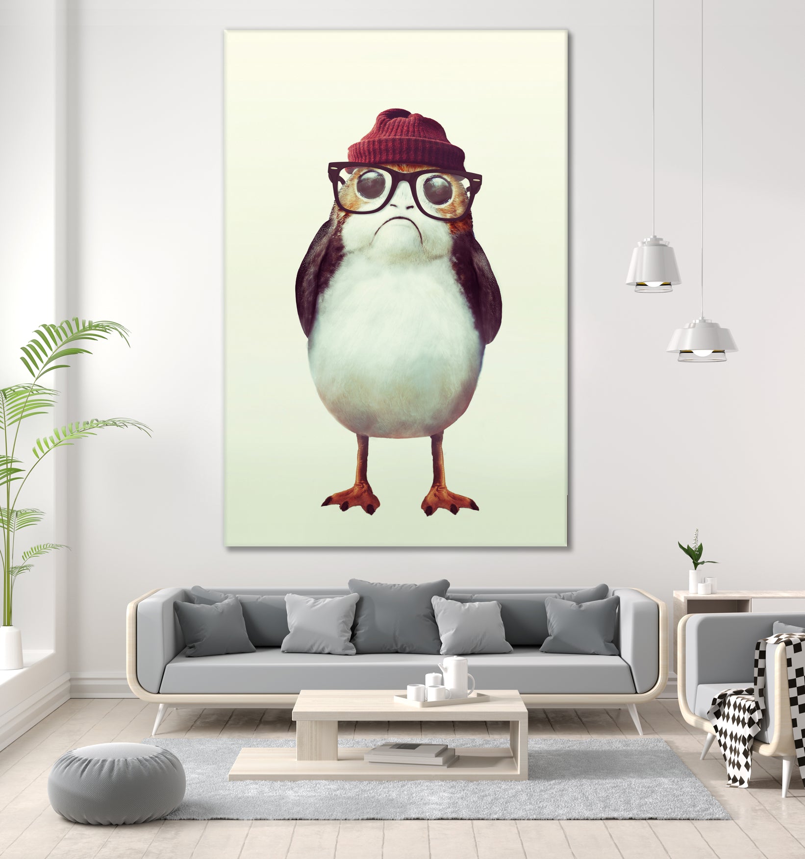 Hipster Porg by Andy Wynn on GIANT ART - red digital painting