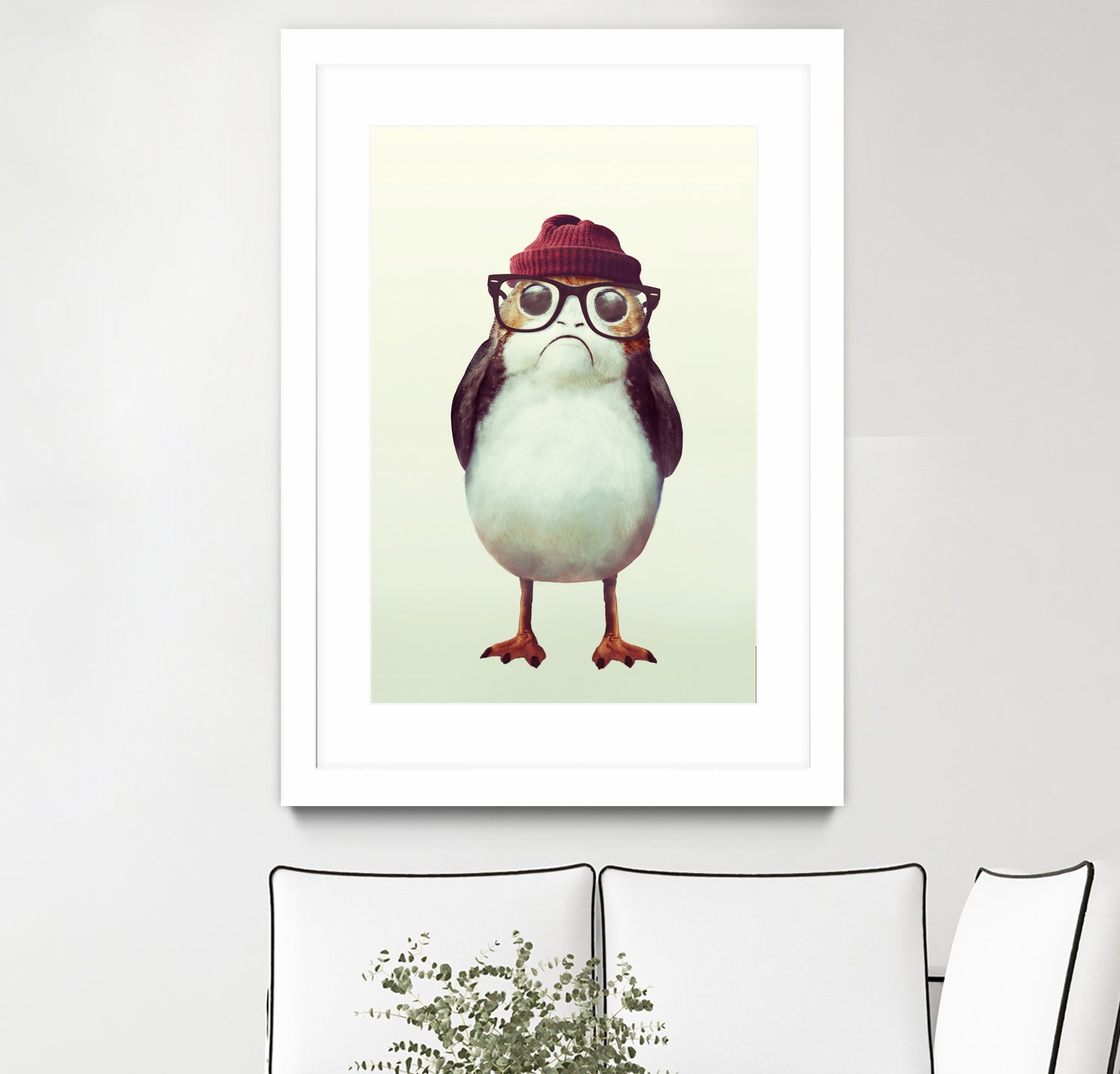 Hipster Porg by Andy Wynn on GIANT ART - red digital painting