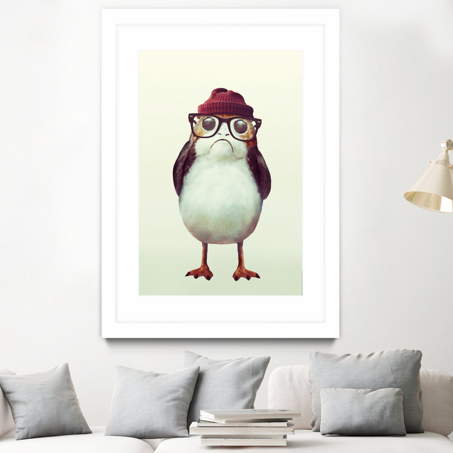 Hipster Porg by Andy Wynn on GIANT ART - red digital painting