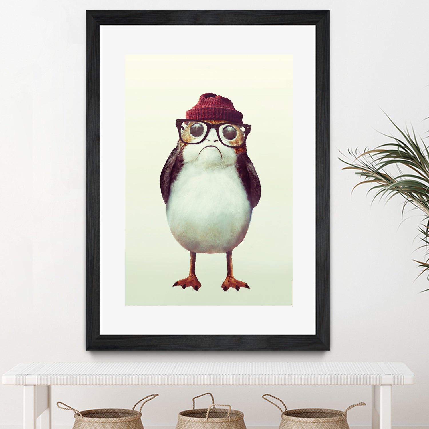 Hipster Porg by Andy Wynn on GIANT ART - red digital painting