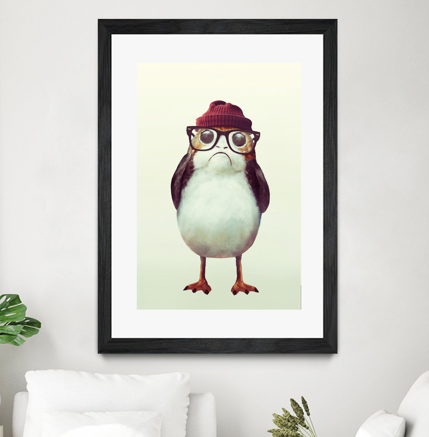 Hipster Porg by Andy Wynn on GIANT ART - red digital painting