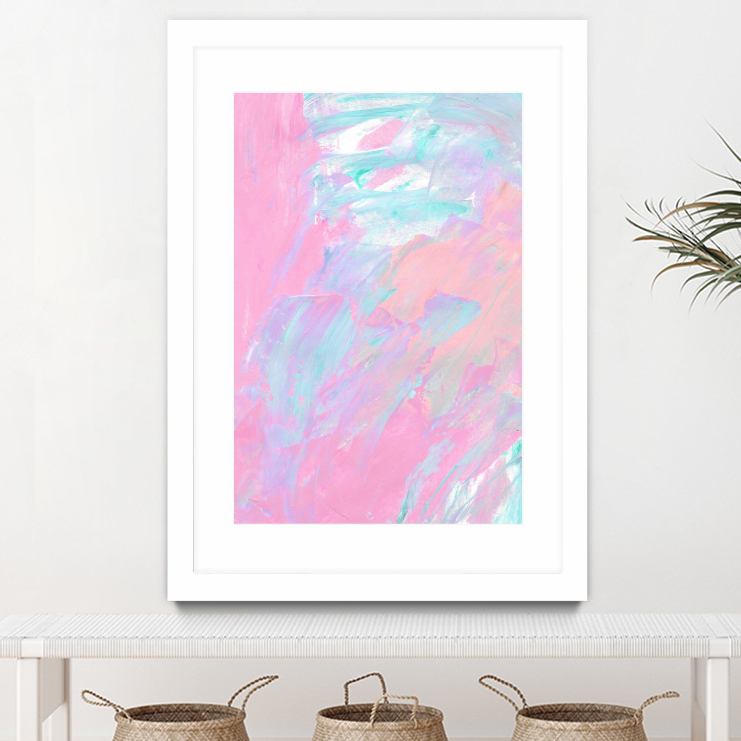 Abstract 2494 by Cecilie Karoline on GIANT ART - pink mixed media