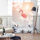 FLAMINGO & FRIENDS by Jonas Loose on GIANT ART - yellow photo manipulation