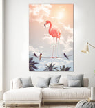 FLAMINGO & FRIENDS by Jonas Loose on GIANT ART - yellow photo manipulation