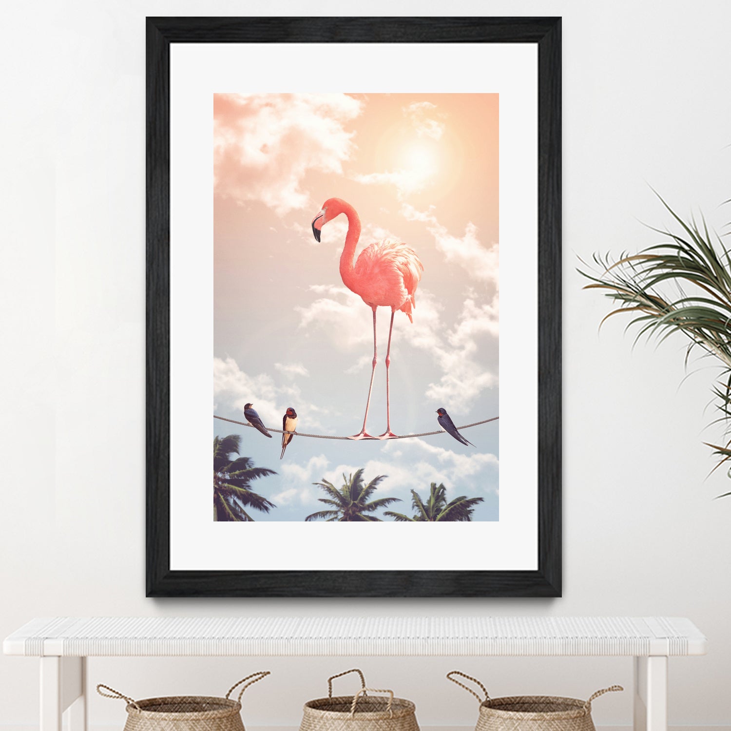 FLAMINGO & FRIENDS by Jonas Loose on GIANT ART - yellow photo manipulation