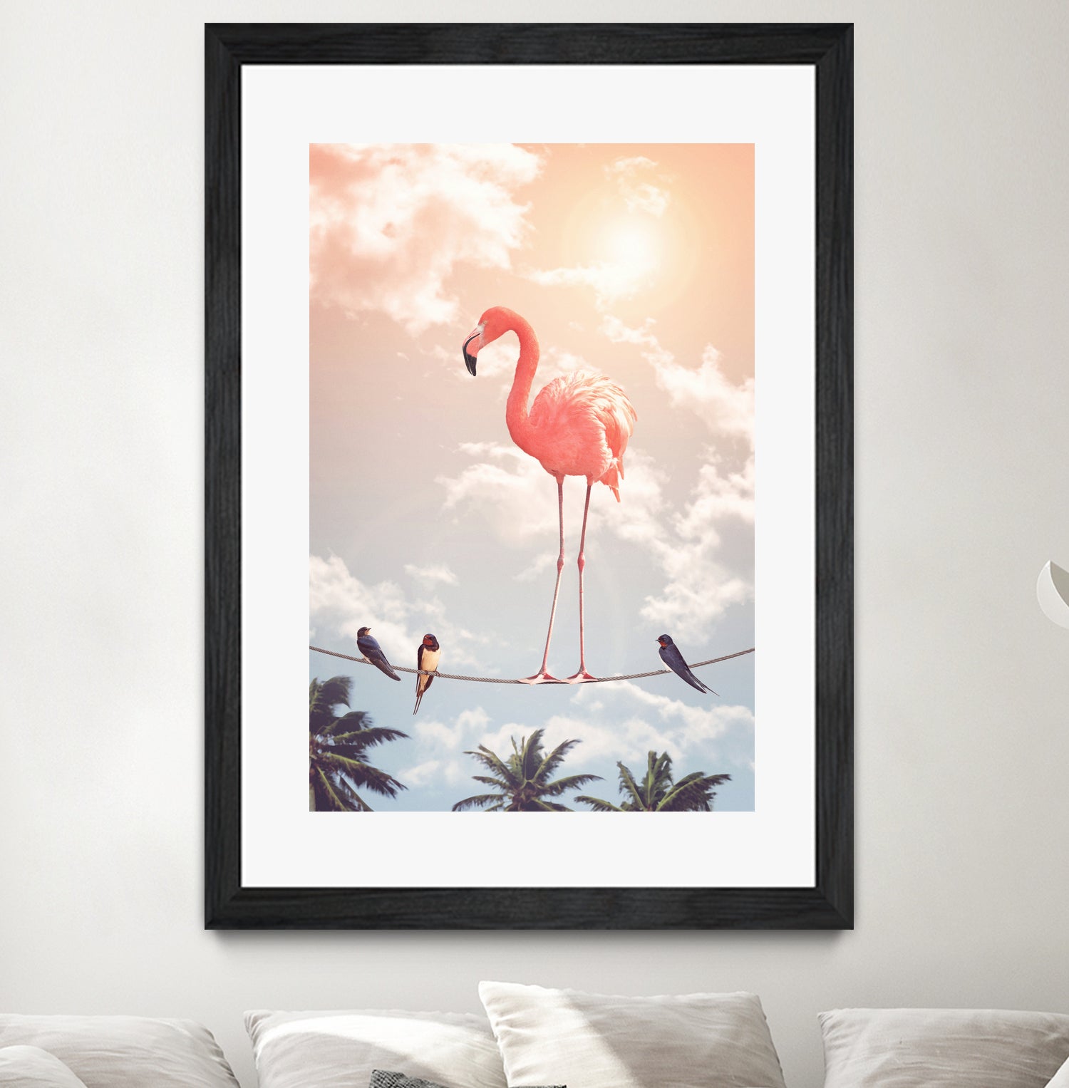 FLAMINGO & FRIENDS by Jonas Loose on GIANT ART - yellow photo manipulation