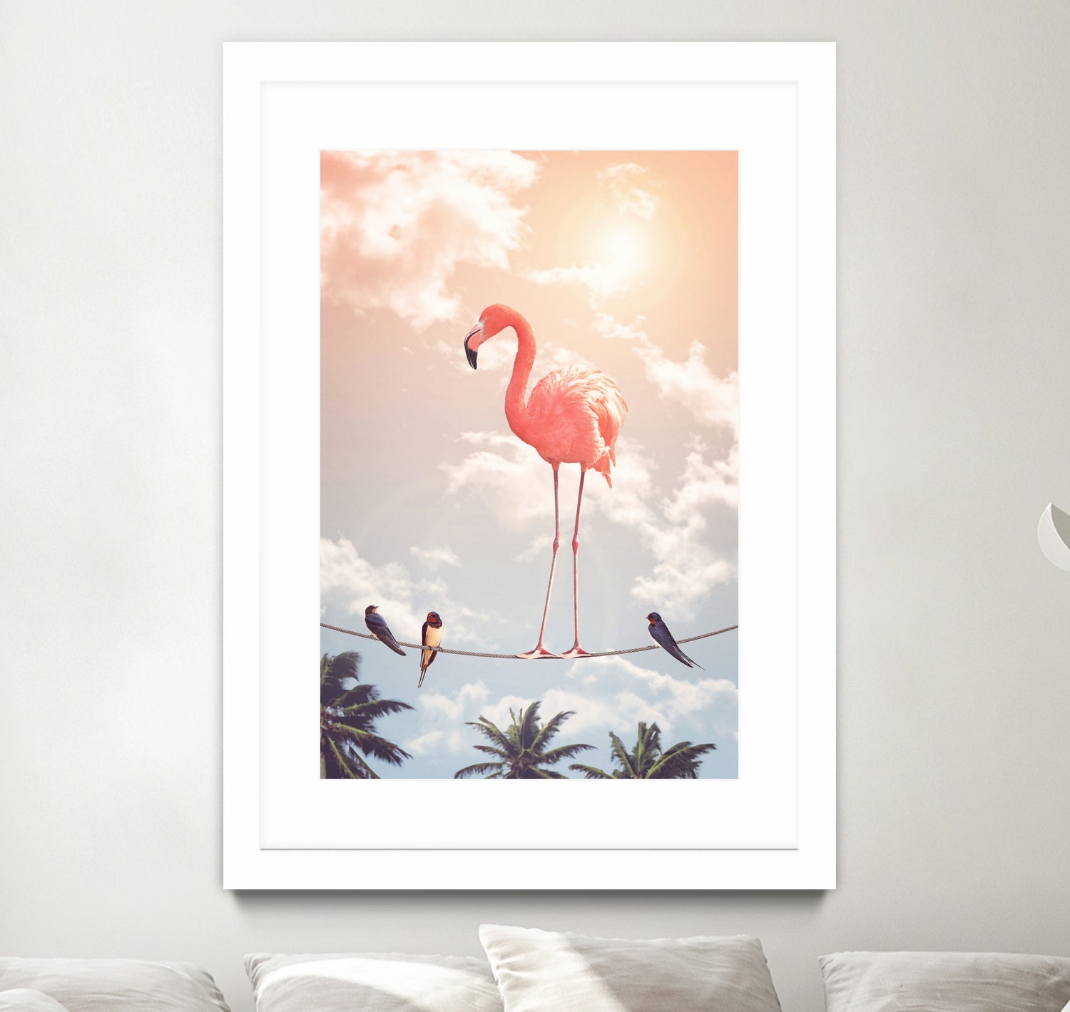 FLAMINGO & FRIENDS by Jonas Loose on GIANT ART - yellow photo manipulation