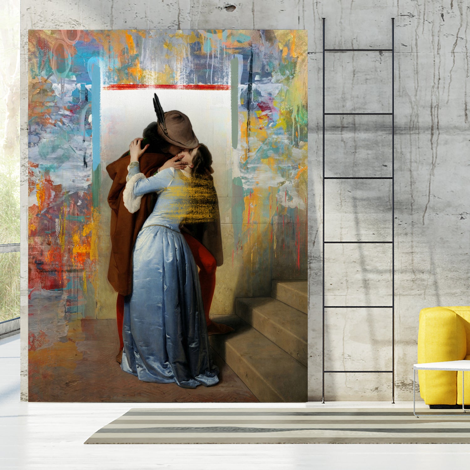 El beso by José Luis Guerrero on GIANT ART - yellow digital painting