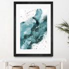 Watercolor meets Glitter - Turquoise Rose Gold - No 1 by Anastasia Sawall on GIANT ART - blue digital painting