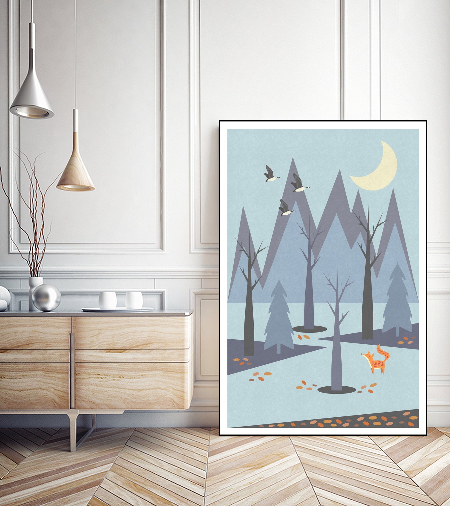 Autumn Feeling by Iveta Sermuksa on GIANT ART - blue vector illustration