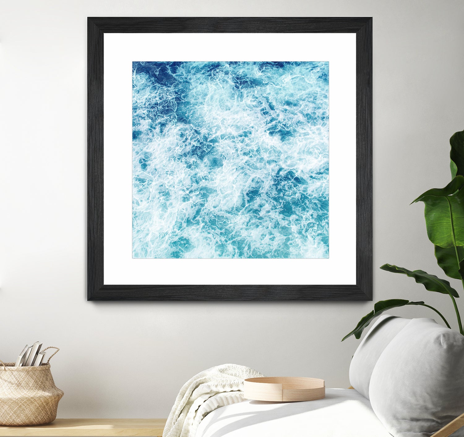 Sea ocean waves blue white by Julia Zayceva on GIANT ART - blue mixed media