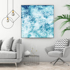 Sea ocean waves blue white by Julia Zayceva on GIANT ART - blue mixed media