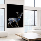 Marble Deer by Gamze Genc Celik on GIANT ART - blue vector illustration