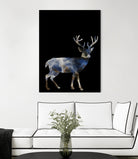 Marble Deer by Gamze Genc Celik on GIANT ART - blue vector illustration