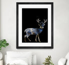 Marble Deer by Gamze Genc Celik on GIANT ART - blue vector illustration