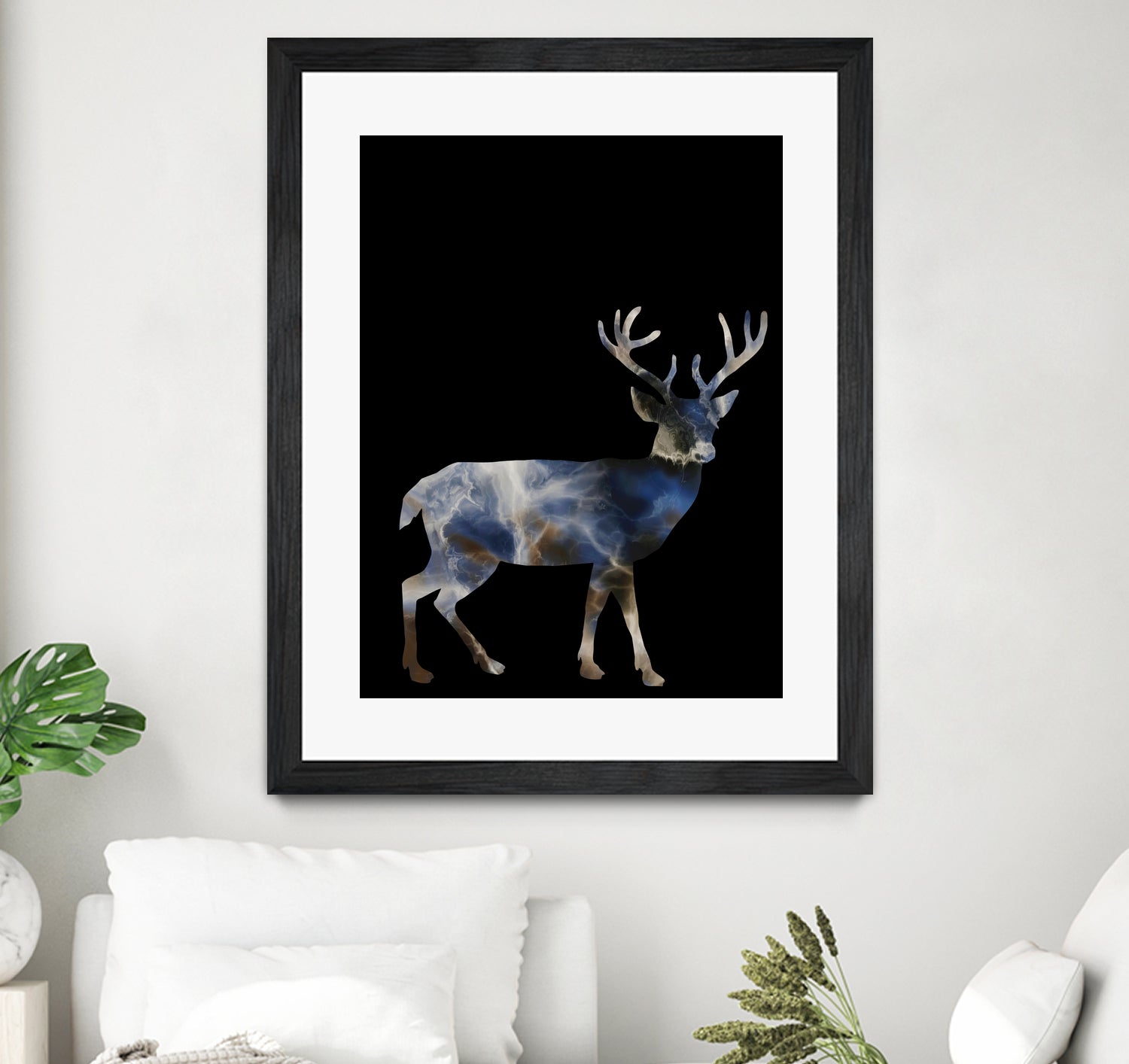 Marble Deer by Gamze Genc Celik on GIANT ART - blue vector illustration