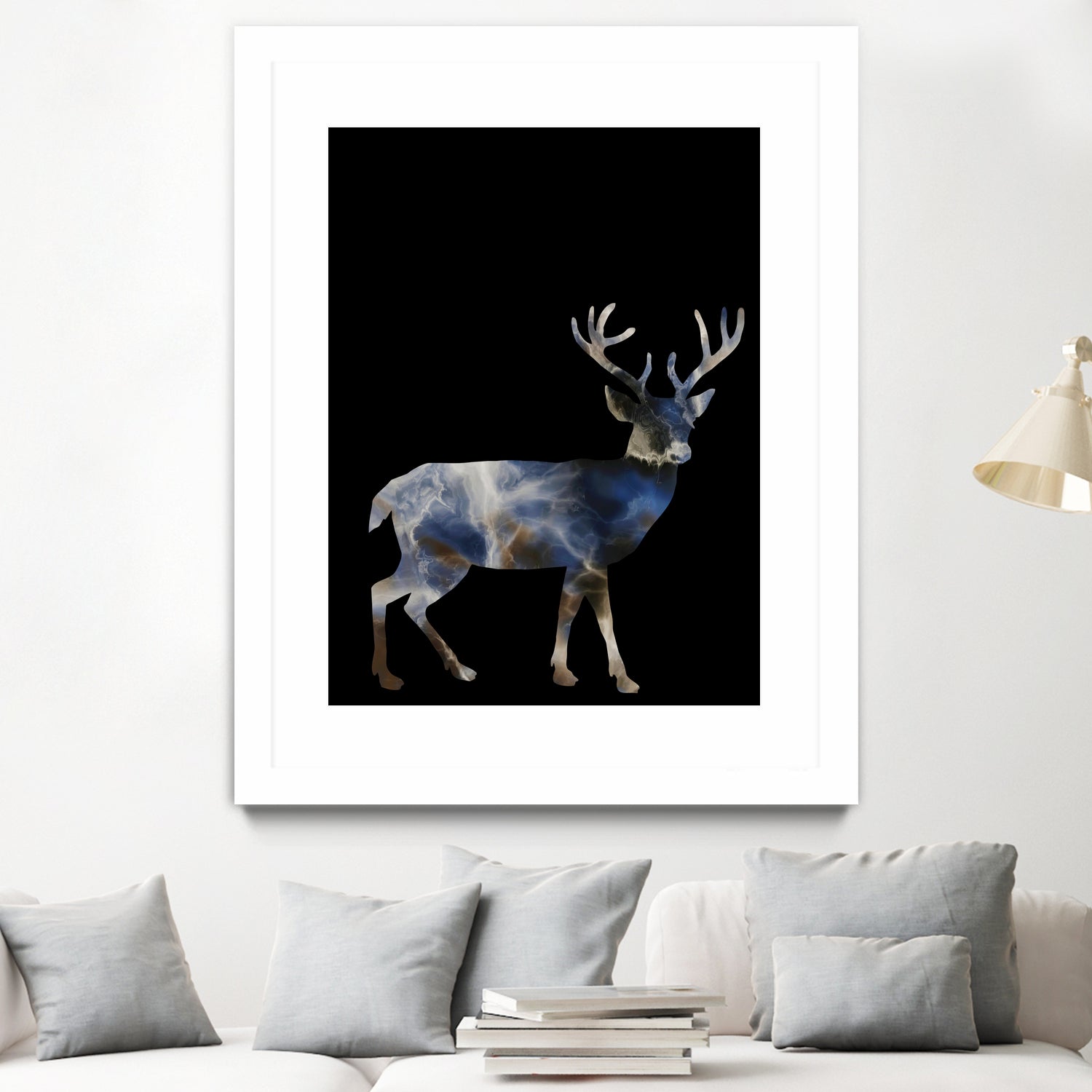 Marble Deer by Gamze Genc Celik on GIANT ART - blue vector illustration