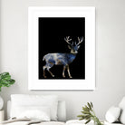 Marble Deer by Gamze Genc Celik on GIANT ART - blue vector illustration