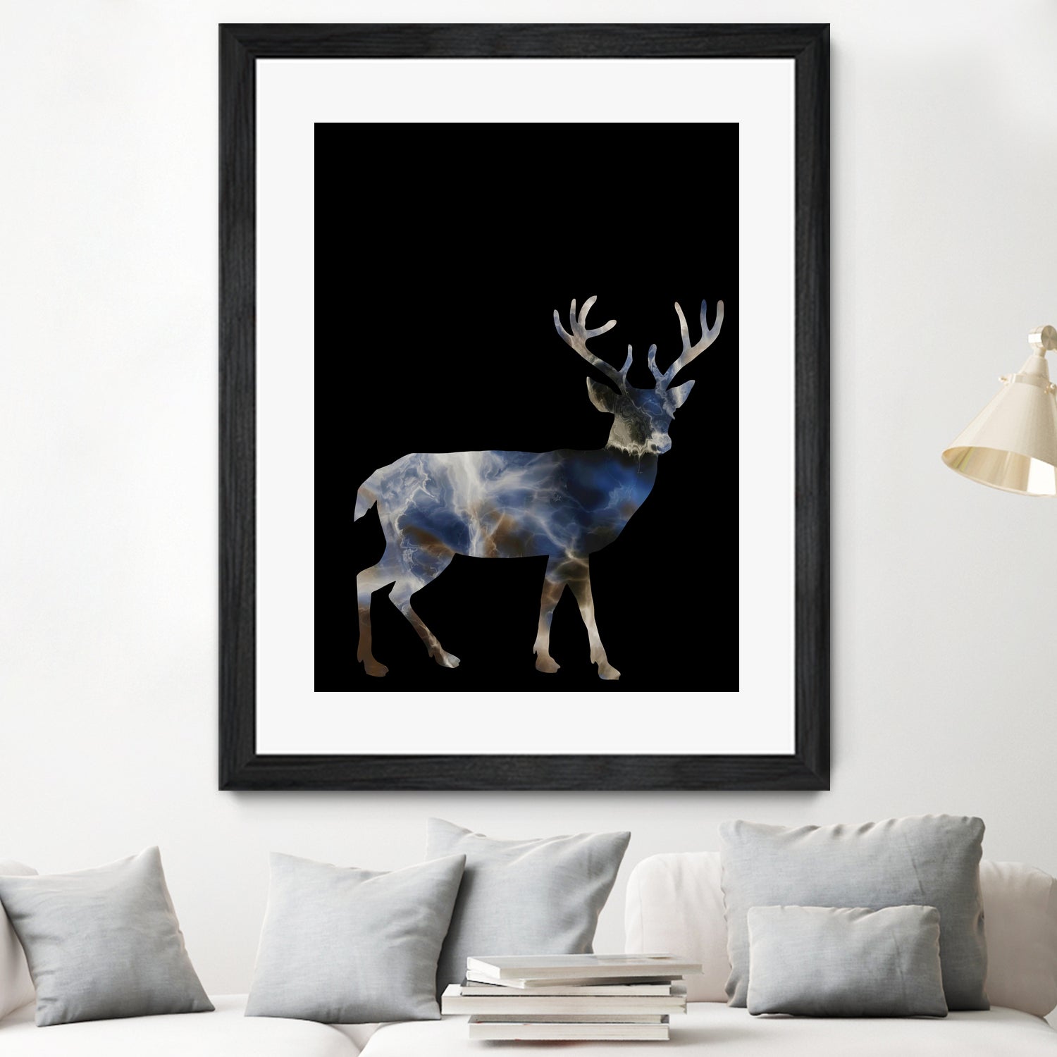 Marble Deer by Gamze Genc Celik on GIANT ART - blue vector illustration