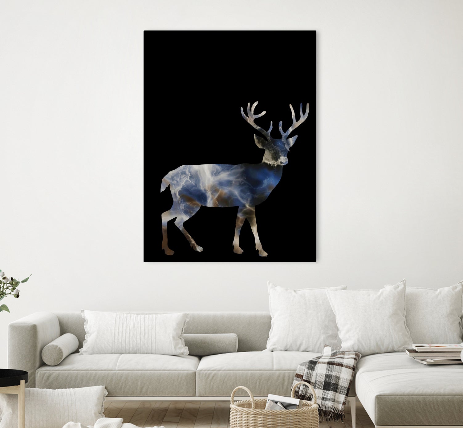 Marble Deer by Gamze Genc Celik on GIANT ART - blue vector illustration