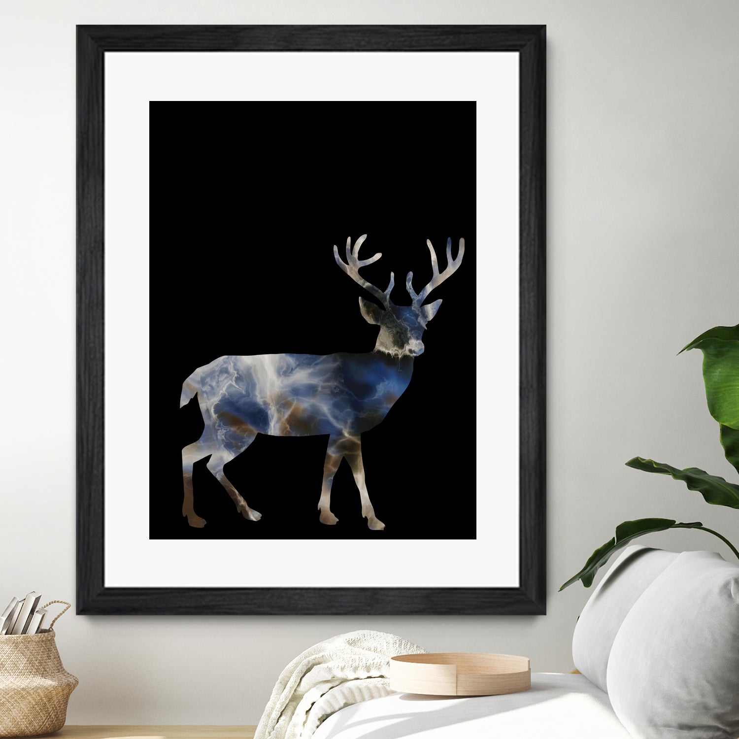 Marble Deer by Gamze Genc Celik on GIANT ART - blue vector illustration