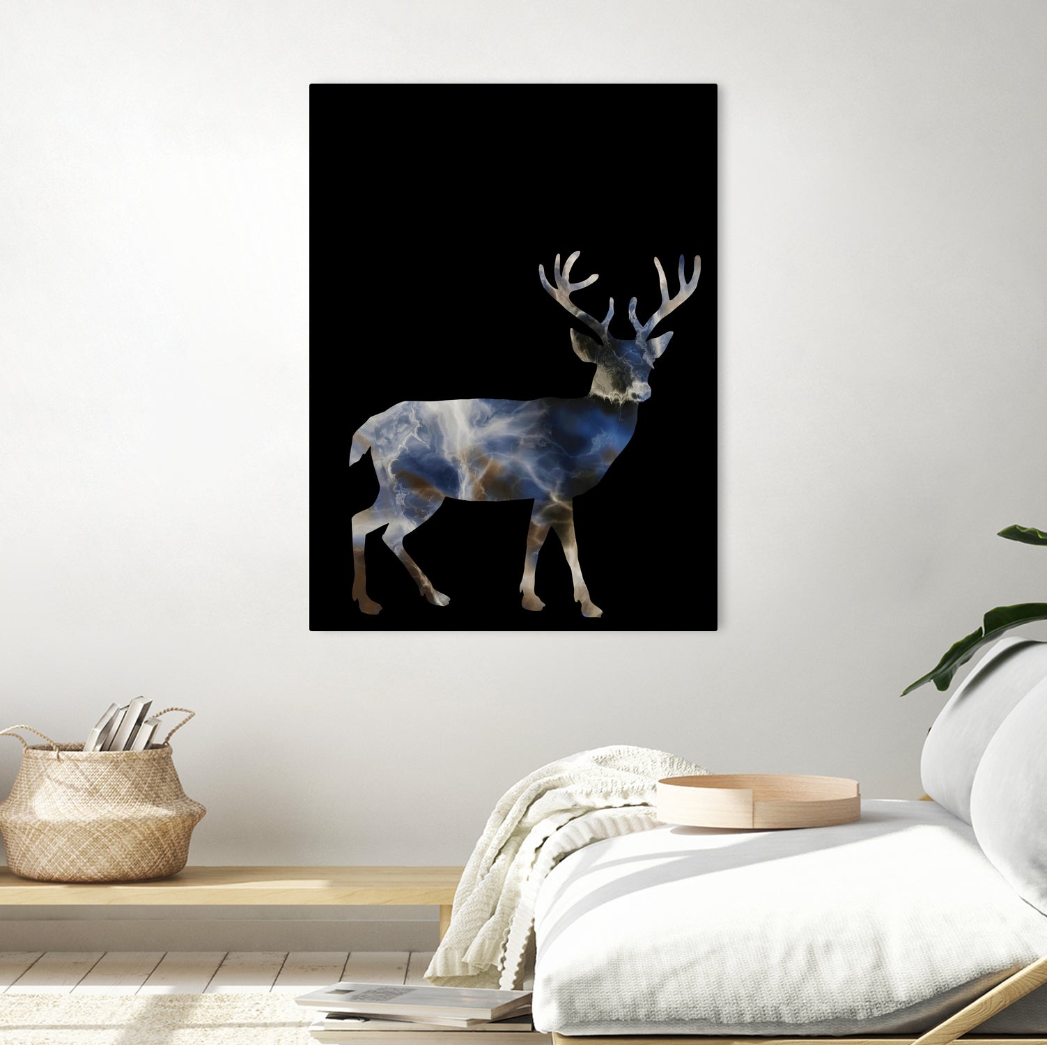 Marble Deer by Gamze Genc Celik on GIANT ART - blue vector illustration