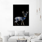 Marble Deer by Gamze Genc Celik on GIANT ART - blue vector illustration