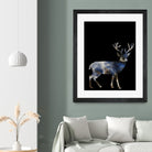 Marble Deer by Gamze Genc Celik on GIANT ART - blue vector illustration