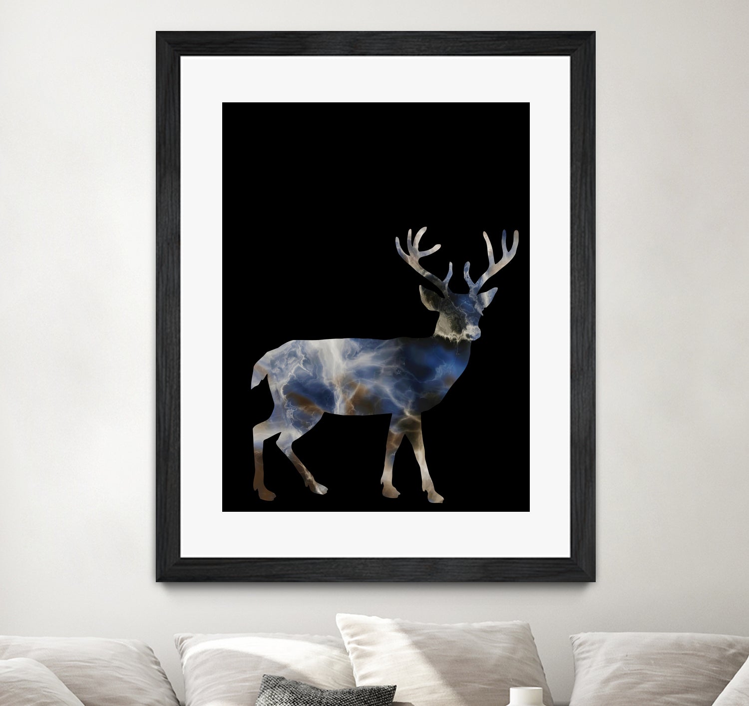 Marble Deer by Gamze Genc Celik on GIANT ART - blue vector illustration