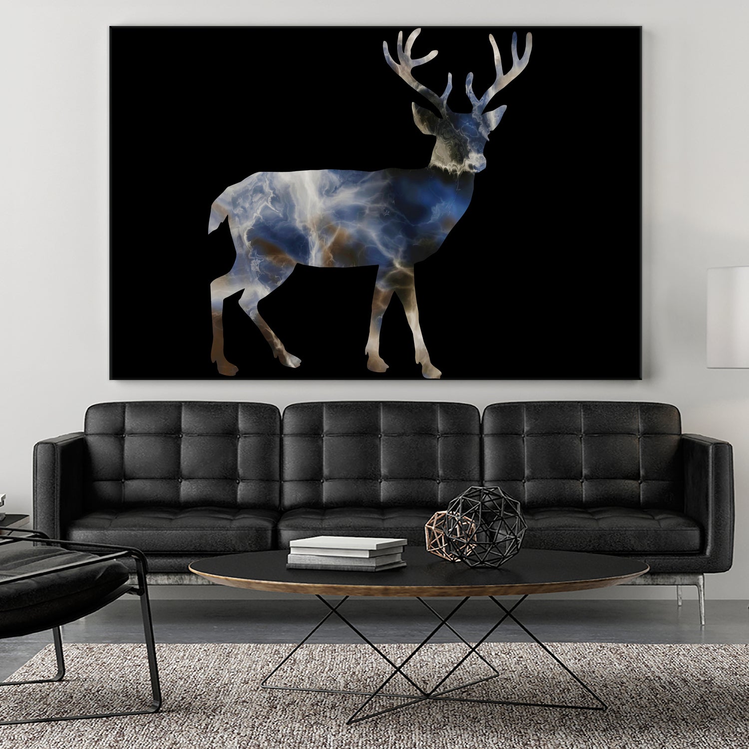 Marble Deer by Gamze Genc Celik on GIANT ART - blue vector illustration